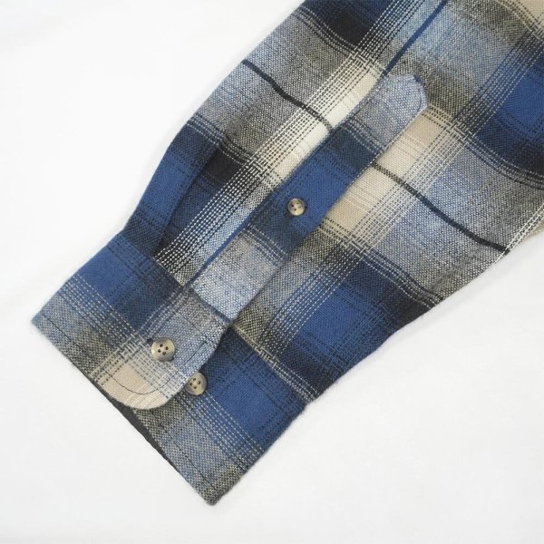 画像4: 90's DAVID TAYLOR アクリルフランネルシャツ "NAVY Ombre Plaid / DEADSTOCK" (4)