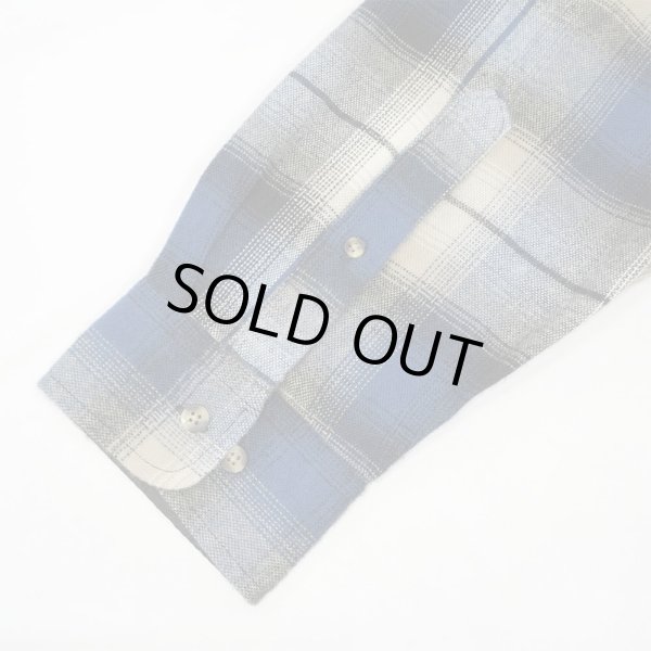 画像4: 90's DAVID TAYLOR アクリルフランネルシャツ "NAVY Ombre Plaid / DEADSTOCK" (4)