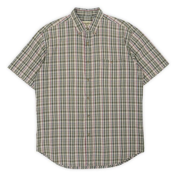 画像1: 90's Eddie Bauer S/S ボタンダウンシャツ "白タグ" (1)