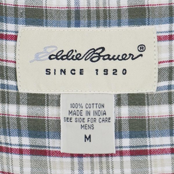 画像2: 90's Eddie Bauer S/S ボタンダウンシャツ "白タグ" (2)