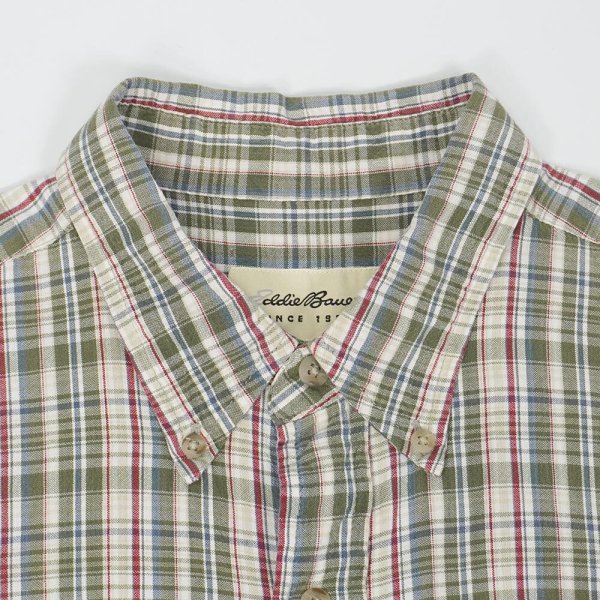 画像3: 90's Eddie Bauer S/S ボタンダウンシャツ "白タグ" (3)