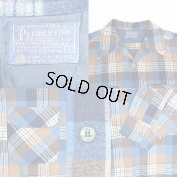 画像3: 70's Pendleton ウールシャツ "BLUE BASE / MADE IN USA" (3)