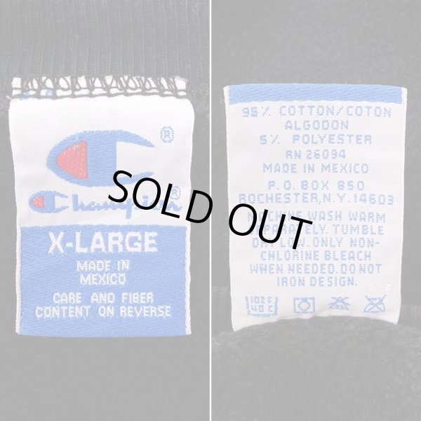 画像3: 90-00's Champion カレッジロゴ 前Vスウェット "BLACK" (3)