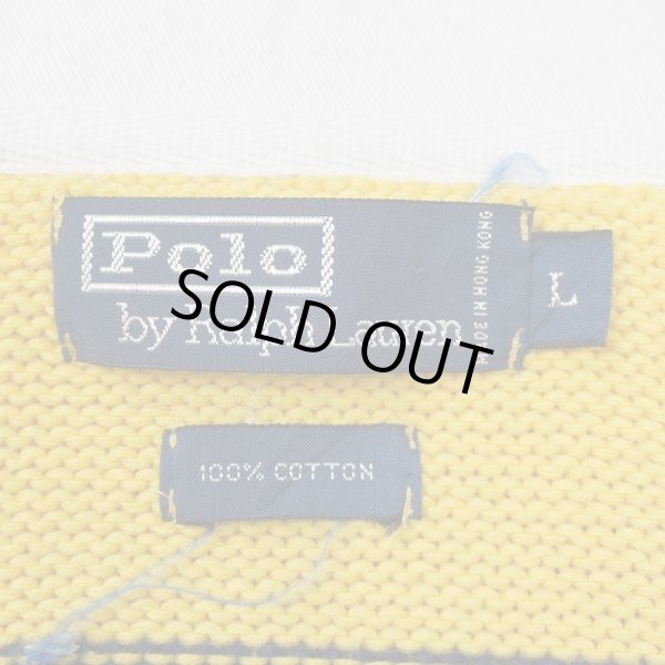 画像2: 90's Polo Ralph Lauren コットンニット ラガーシャツ (2)