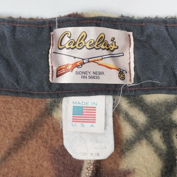 画像3: 80's Cabela's ツリーカモ柄 ヘビーフリースパンツ "MADE IN USA" (3)