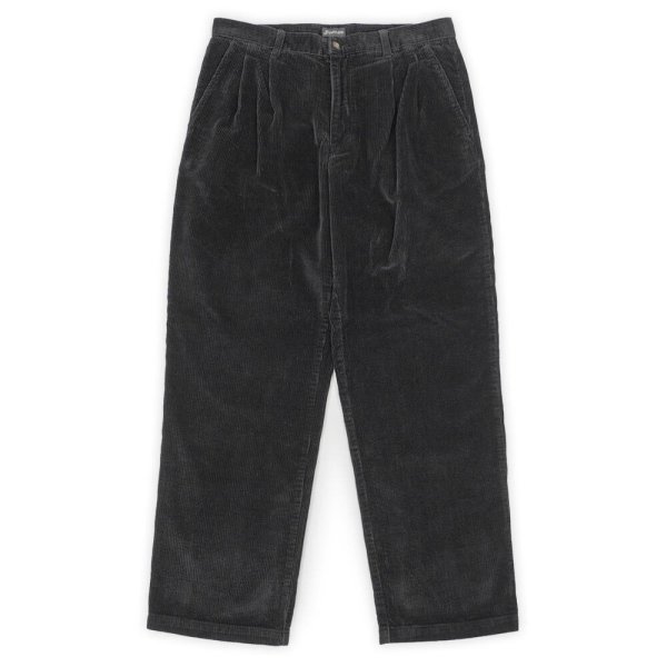画像1: 00's ST.JOHN'S BAY 2タック 太畝コーデュロイトラウザー "BLACK" (1)