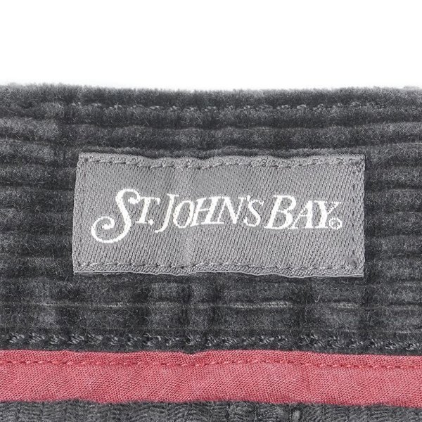 画像3: 00's ST.JOHN'S BAY 2タック 太畝コーデュロイトラウザー "BLACK" (3)