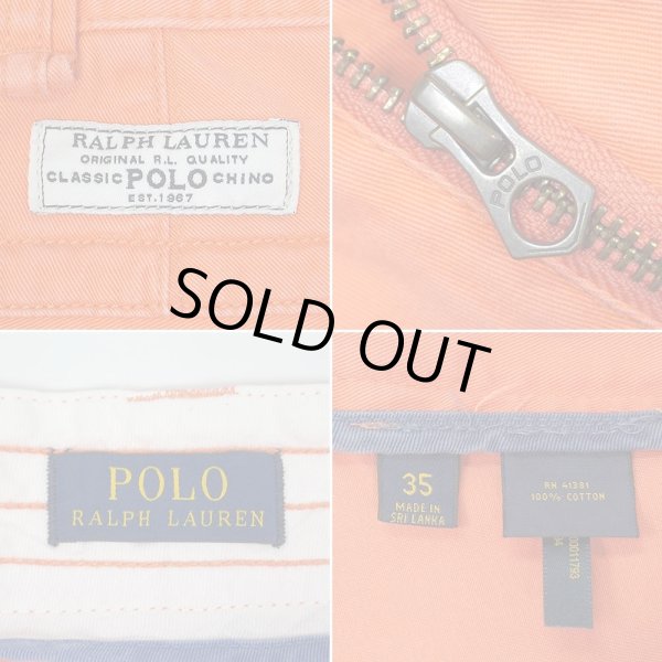 画像3: 00's Polo Ralph Lauren 6ポケット カーゴショーツ "ORANGE / W35" (3)