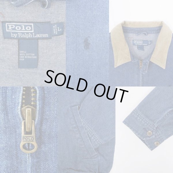 画像3: 90's Polo Ralph Lauren チンスト付き デニムスウィングトップ (3)