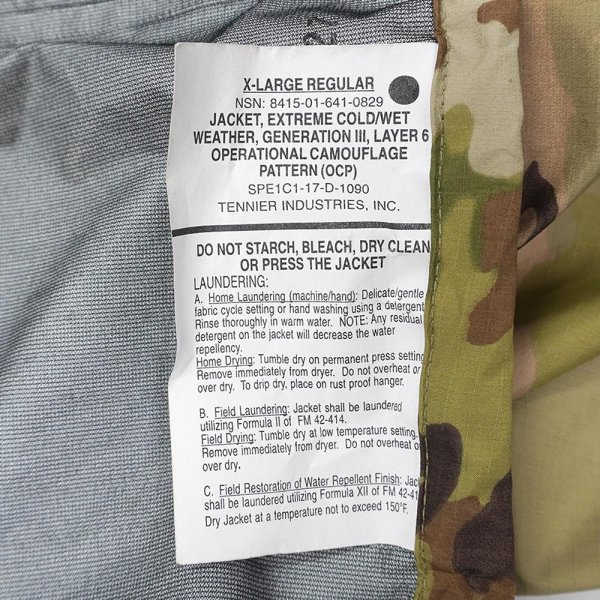 画像2: 00's US.ARMY ECWCS GEN3 Level6 GORE-TEXジャケット "X LARGE-REGULAR" (2)