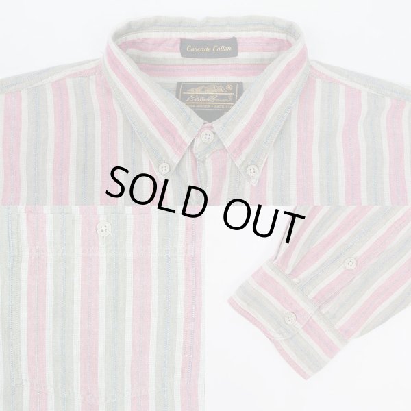 画像4: 90's Eddie Bauer マルチストライプ柄 ボタンダウンシャツ (4)