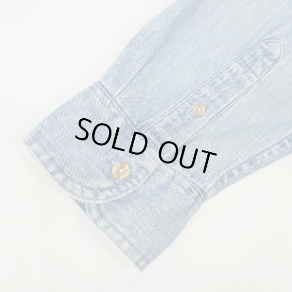 画像4: 80's Eddie Bauer デニムワークシャツ "黒タグ" (4)