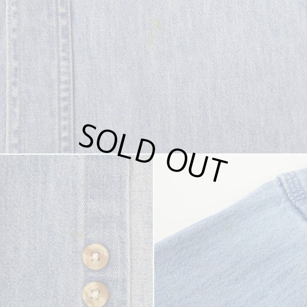 画像5: 80's Eddie Bauer デニムワークシャツ "黒タグ" (5)