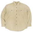 画像1: 90's THE TERRITORY AHEAD グリッドコーデュロイ ワークシャツ "BEIGE" (1)