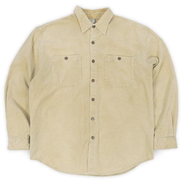 画像1: 90's THE TERRITORY AHEAD グリッドコーデュロイ ワークシャツ "BEIGE" (1)