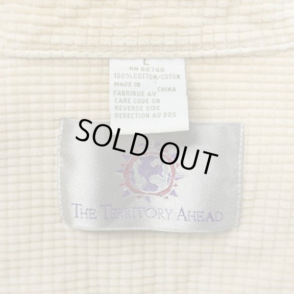 画像2: 90's THE TERRITORY AHEAD グリッドコーデュロイ ワークシャツ "BEIGE" (2)