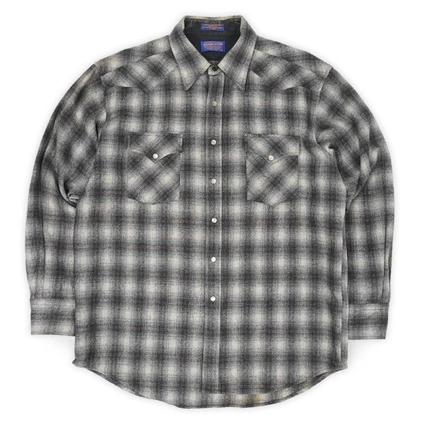 画像1: 00's Pendleton ウールウエスタンシャツ "Ombre Plaid" (1)