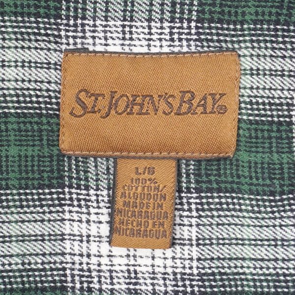 画像2: 90-00's ST.JOHN'S BAY フランネルボタンダウンシャツ "Green Ombre Plaid" (2)