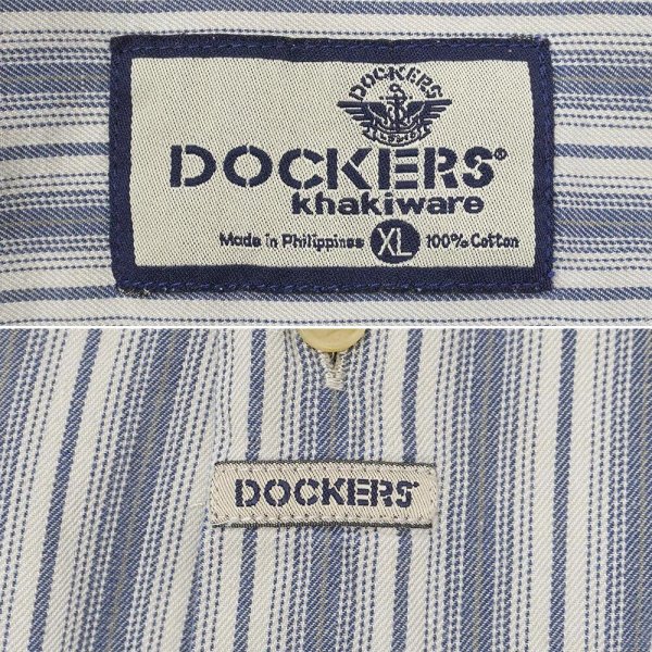 画像2: 90's DOCKERS マルチストライプ柄 レギュラーカラーシャツ (2)