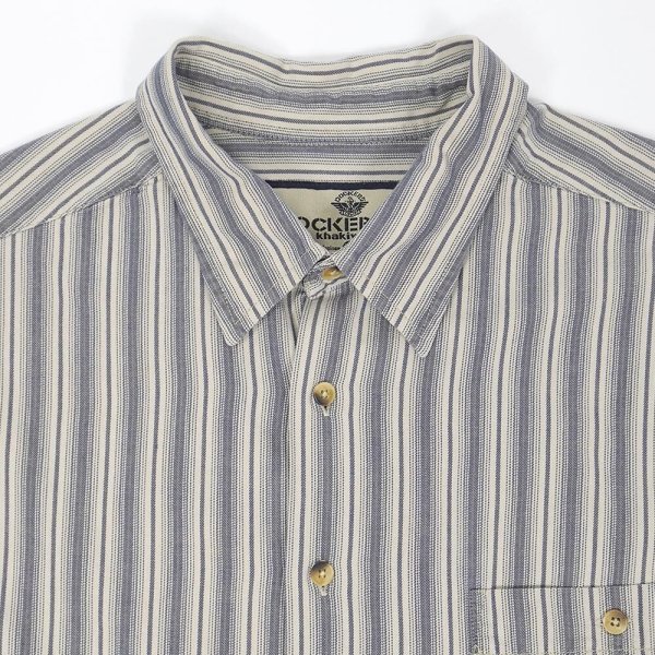 画像3: 90's DOCKERS マルチストライプ柄 レギュラーカラーシャツ (3)