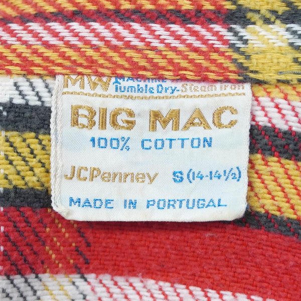 画像2: 70's BIG MAC ヘビーネルシャツ "MADE IN PORTUGAL" (2)