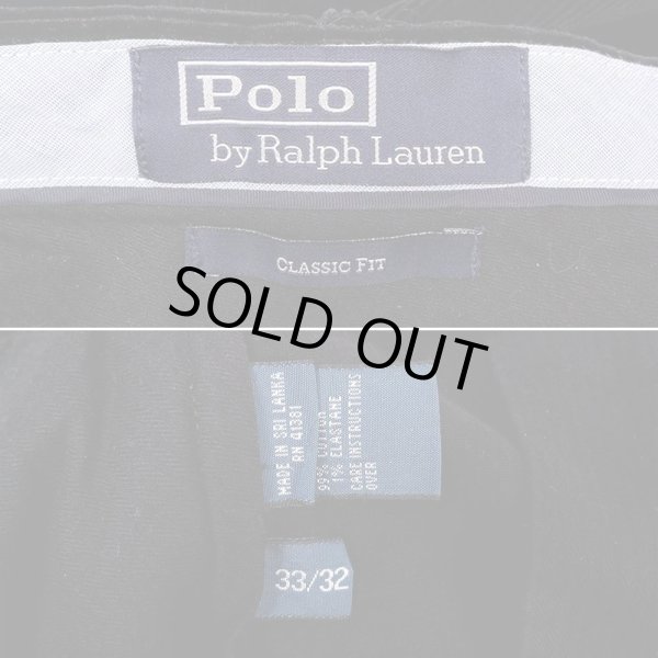 画像3: 00's Polo Ralph Lauren 太畝コーデュロイトラウザー "BLACK / CLASSIC FIT / W33 L32" (3)