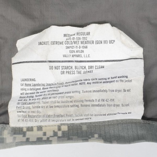 画像2: 00's US.ARMY ECWCS GEN3 Level6 ACU GORE-TEX ジャケット "MEDIUM-REGULAR" (2)
