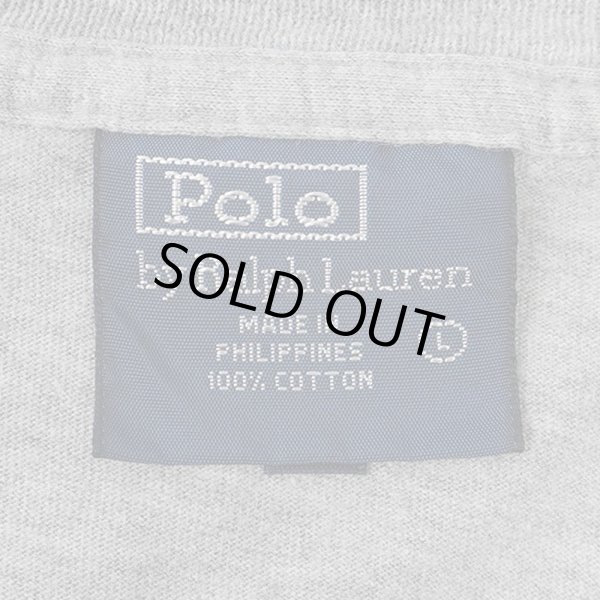 画像2: 00's Polo Ralph Lauren ロゴプリントTシャツ "GRAY" (2)