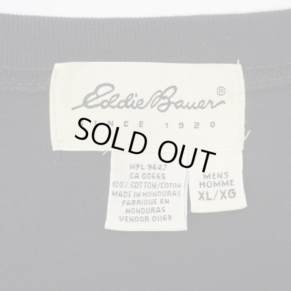 画像2: 90's Eddie Bauer L/S ブランクTシャツ "白タグ / BLACK" (2)