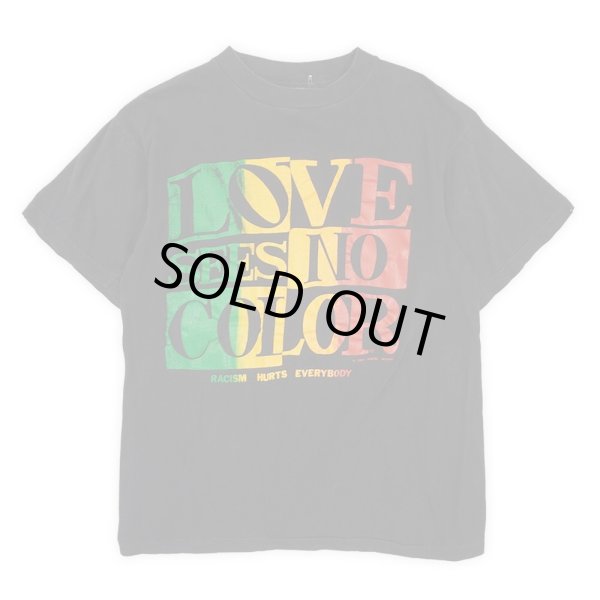 画像1: 90's LOVE SEES NO COLOR メッセージプリントTシャツ (1)