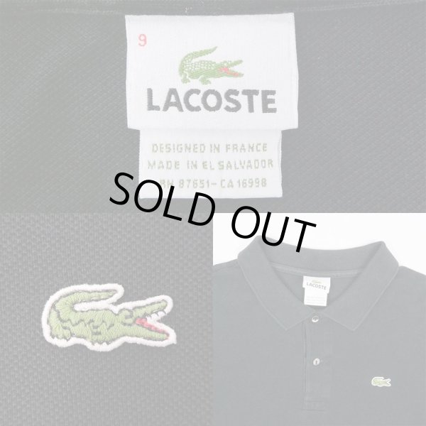 画像2: 00's LACOSTE L/S ポロシャツ "DESIGNED IN FRANCE / SIZE 9 / BLACK" (2)