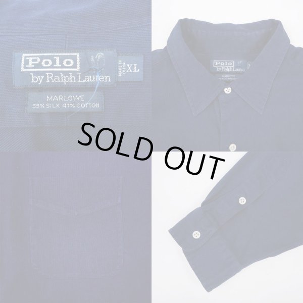 画像3: 90's Polo Ralph Lauren コットンシルクシャツ "MARLOWE" (3)