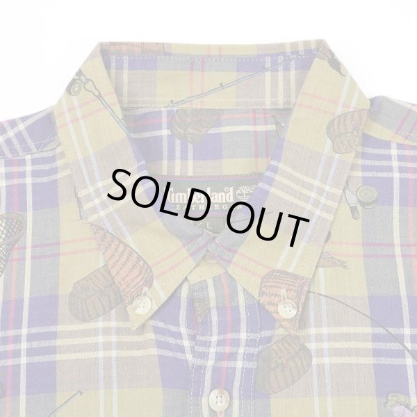 画像3: 90's Timberland 総柄 S/S ボタンダウンシャツ "DEADSTOCK" (3)