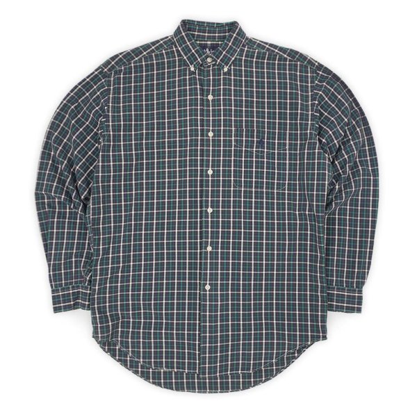 画像1: 90's Polo Ralph Lauren ボタンダウンシャツ "MARLOWE / Black Plaid" (1)
