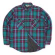 画像1: 80's FIVE BROTHER キルティングライナー ヘビーネルシャツ "MADE IN USA / Turquoise Plaid" (1)