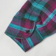 画像4: 80's FIVE BROTHER キルティングライナー ヘビーネルシャツ "MADE IN USA / Turquoise Plaid" (4)