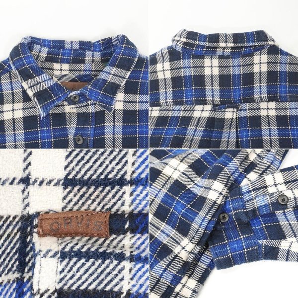 画像3: 00's ORVIS ヘビーネルシャツ "Blue Plaid" (3)