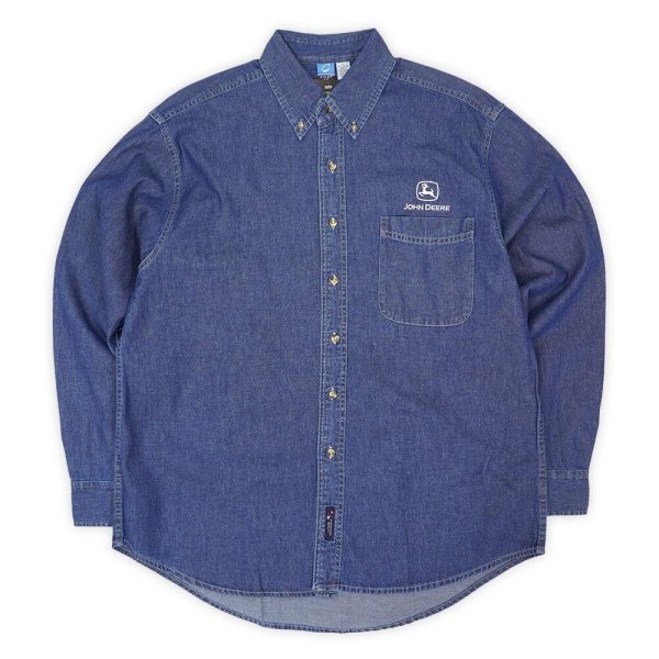 画像1: 00's JOHN DEERE デニムボタンダウンシャツ "DEADSTOCK" (1)
