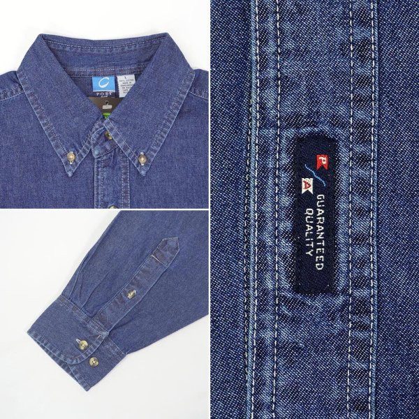 画像4: 00's JOHN DEERE デニムボタンダウンシャツ "DEADSTOCK" (4)