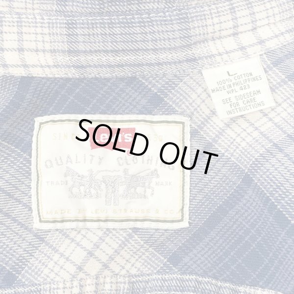 画像2: 90's Levi's フランネル ワークシャツ "Ombre Plaid" (2)