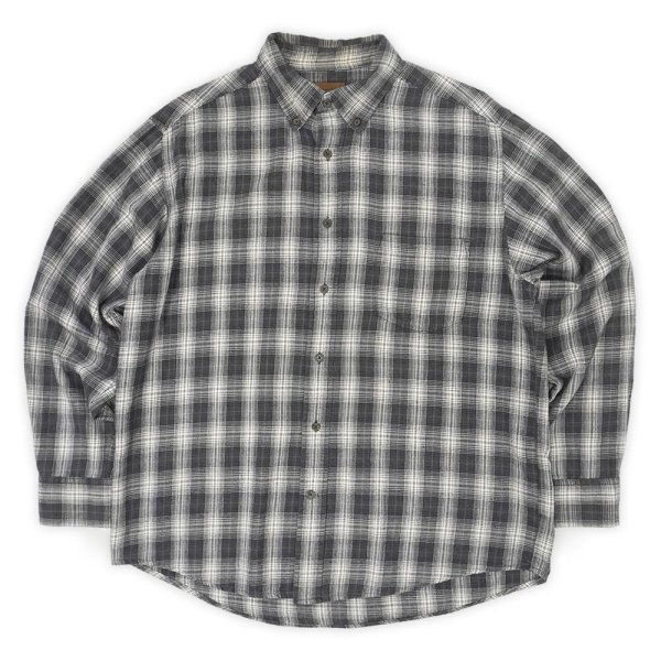 画像1: 90-00's ST.JOHN'S BAY フランネルボタンダウンシャツ "Gray Ombre Plaid" (1)