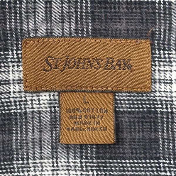 画像2: 90-00's ST.JOHN'S BAY フランネルボタンダウンシャツ "Gray Ombre Plaid" (2)