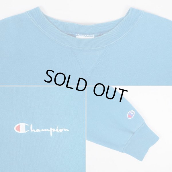 画像4: 90's Champion 前V スウェット "BLUE / MADE IN USA" (4)