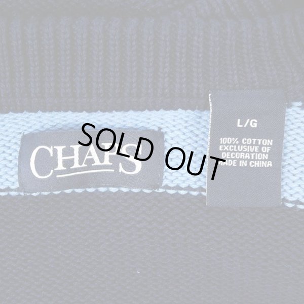 画像2: 00's CHAPS ボーダー柄 コットンニット "DEADSTOCK" (2)