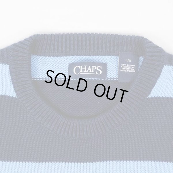 画像3: 00's CHAPS ボーダー柄 コットンニット "DEADSTOCK" (3)