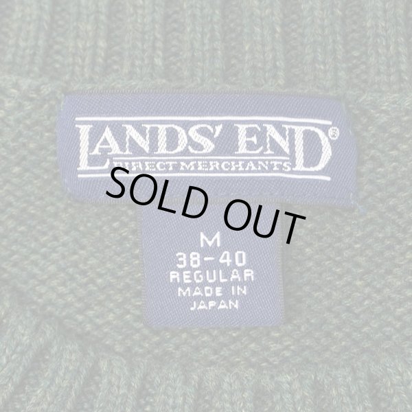 画像2: 00's LANDS' END コットンドリフターセーター "OLIVE" (2)