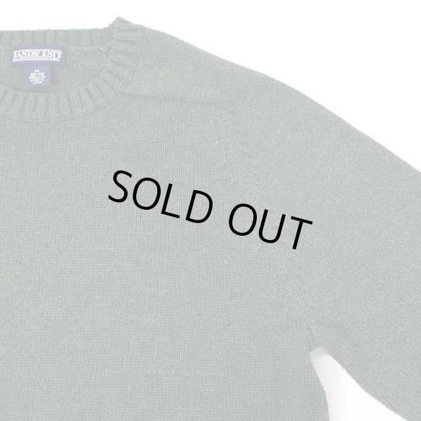 画像3: 00's LANDS' END コットンドリフターセーター "OLIVE" (3)