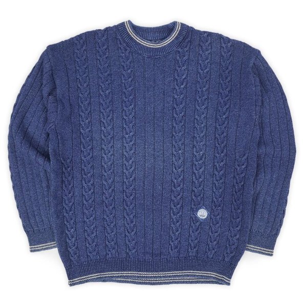 画像1: 90's BLUE WILLI’S インディゴ染め コットンニット "MADE IN DENMARK" (1)