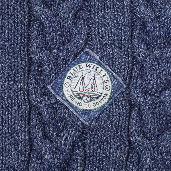 画像3: 90's BLUE WILLI’S インディゴ染め コットンニット "MADE IN DENMARK" (3)