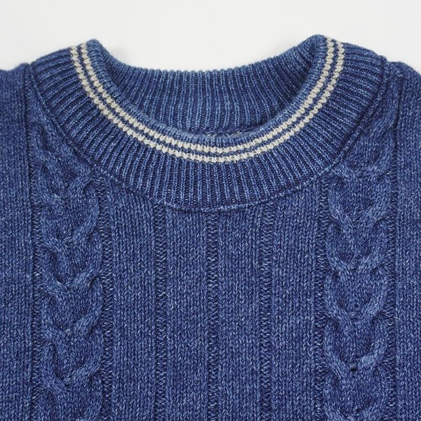 画像4: 90's BLUE WILLI’S インディゴ染め コットンニット "MADE IN DENMARK" (4)